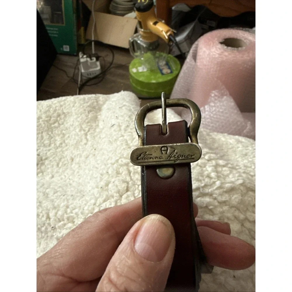 Vintage Etienne Aigner Burgundy Leather Belt –Size 28